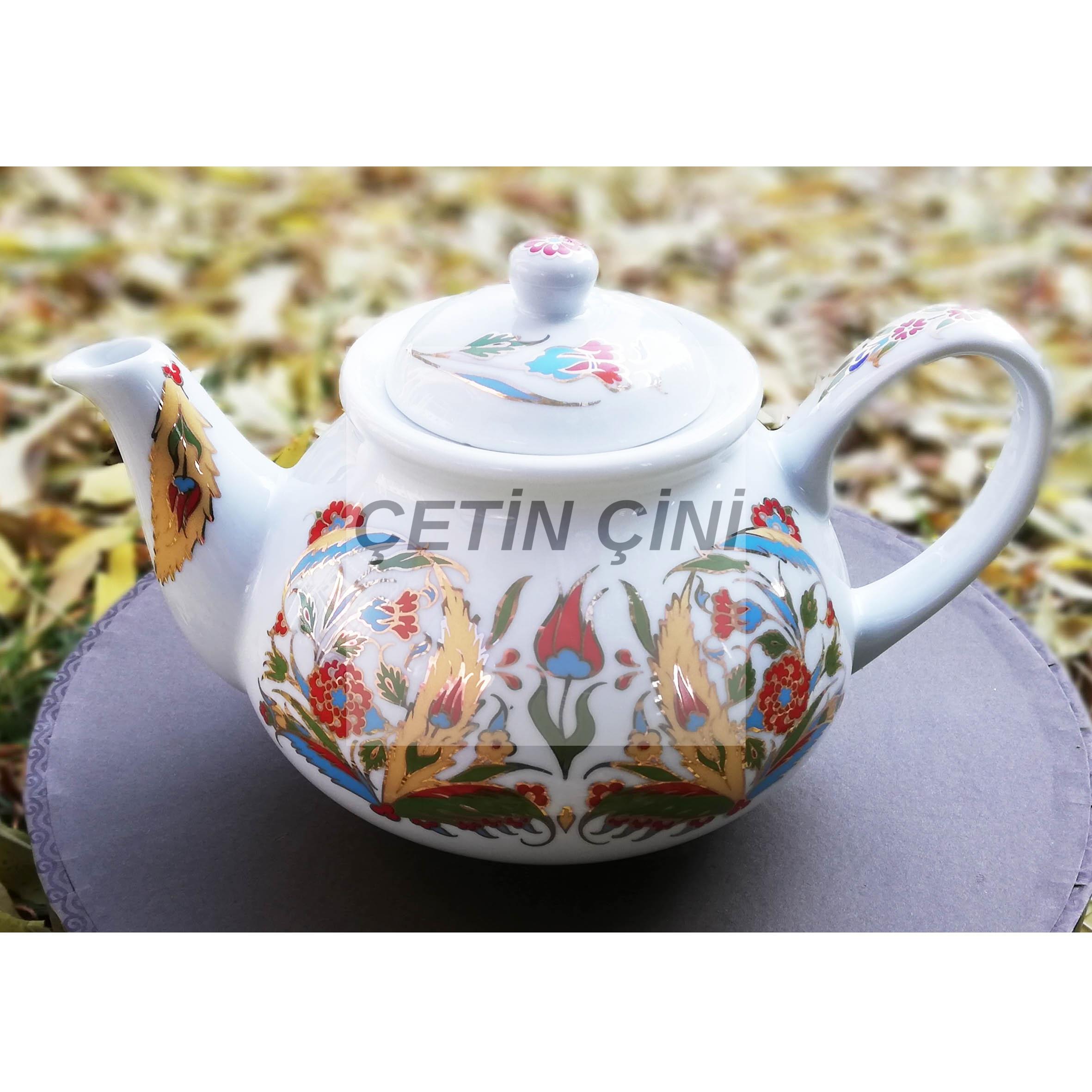 Yaldızlı%20Porselen%20Çini%20Desenli%20Tek%20Demlik